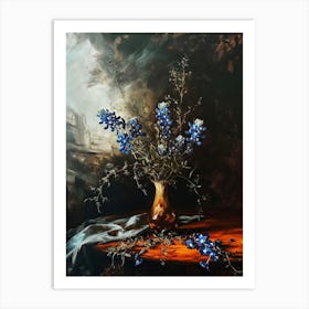 Baroque Floral Still Life Bluebonnet 5 Art Print