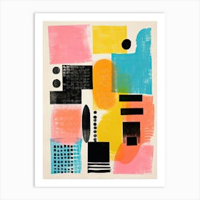 A House In Costwolds, Abstract Risograph Style 1 Art Print