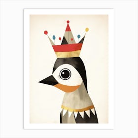 Little Woodpecker Wearing A Crown Art Print