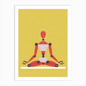 Meditating Robot Art Print