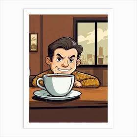 Man With A Cup Of Coffee Art Print