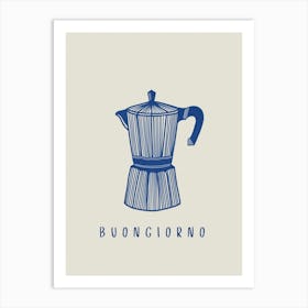 Navy & Neutral Buongiorno Italian Coffee Art Print