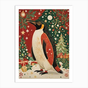 Festive Penguin Art Print