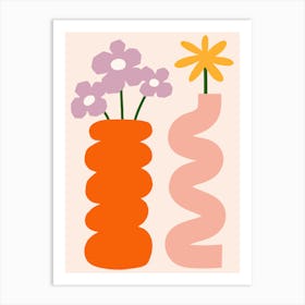 Colorful Flower Vase Print Art Print