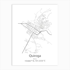 Quiroga,Mexico Minimalist Map Affiche