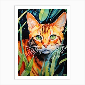 Cat In The Grass Art Print