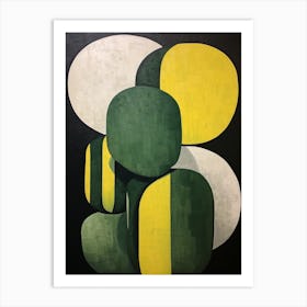 Modern Abstract Cactus Painting Lemon Ball Cactus 1 Art Print