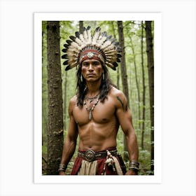 Indian Man In The Woods 9 Art Print