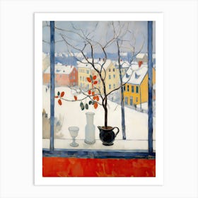 The Windowsill Of Tallinn   Estonia Snow Inspired By Matisse 4 Art Print