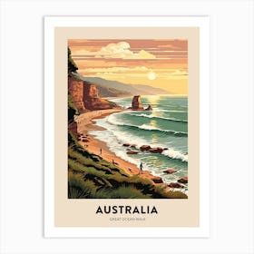 Great Ocean Walk Australia 1 Vintage Hiking Travel Poster Art Print