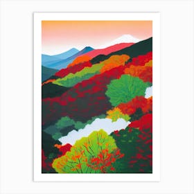 Fuji Hakone Izu National Park Japan Abstract Colourful Art Print