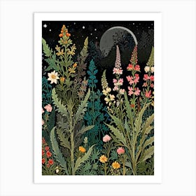 William Morris Wildflowers At Night Art Print