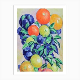 Orange Vintage Sketch Fruit Art Print
