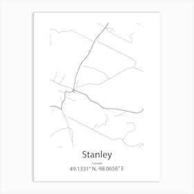 Stanley,Canada Minimalist Map Art Print