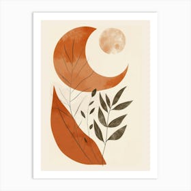 Moon And Leaves 1 Art Print