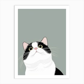 Black And White Cat 10 Art Print