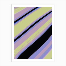 Purple Pastel Yellow Stripe Pattern Art Print