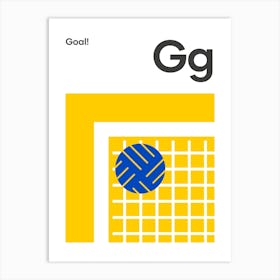 Football Net Goal Yellow Art Print
