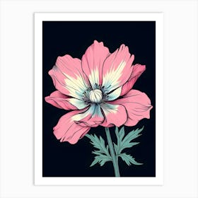 Pink Anemone Flower 3 Art Print