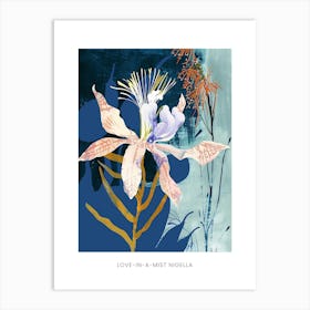 Colourful Flower Illustration Poster Love In A Mist Nigella 4 Art Print