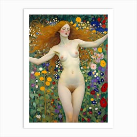 Nude Eve In The Garden Of Eden Art Print
