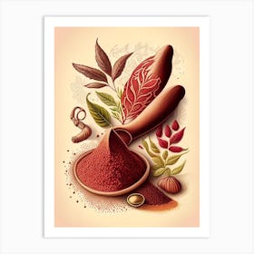 Chili Powder Spices And Herbs Retro Drawing 1 Art Print