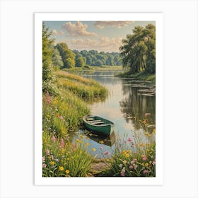 Serene Summer Lake Art Print