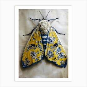 Blue And Yellow Moth Art Print