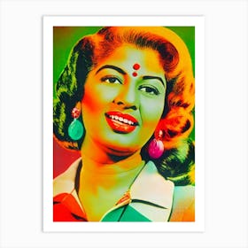 Lata Mangeshkar Colourful Pop Art Art Print