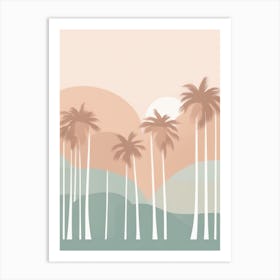 Palm Trees At Sunset Art Print