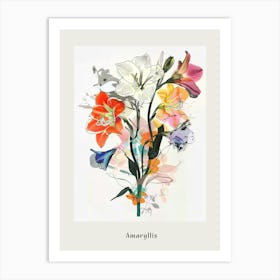 Amaryllis 1 Collage Flower Bouquet Poster Art Print