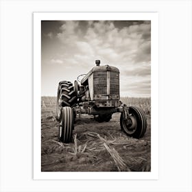 Old Tractor In The Field Art Print