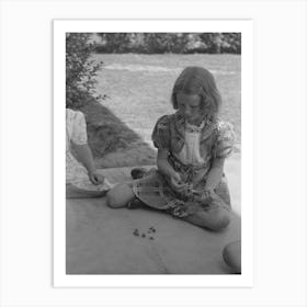 Untitled Photo, Possibly Related To Little Girl Playing Jacks At The Casa Grande Valley Farms, Pinal County, Arizona Art Print