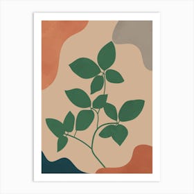 Neutral Earthy Tone Plant Art Print