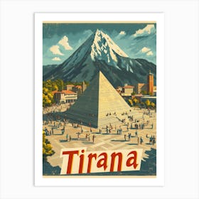 Aihrgdesign A Retro Travel Poster For Tirana 5 Art Print