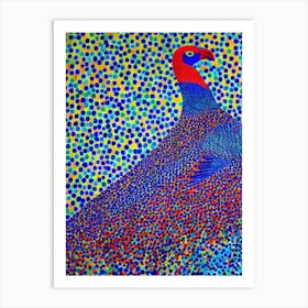 California Condor Yayoi Kusama Style Illustration Bird Art Print