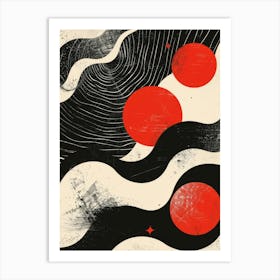 Red And Black Circles Art Print