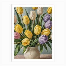 Pastel Tulips no1 Art Print