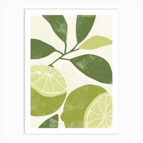 Limes Close Up Illustration 6 Art Print