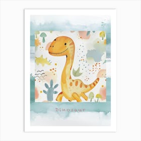 Muted Pastels Cute Dinosaur Poster Art Print