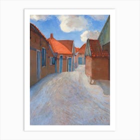 Lappenbrink In Winterswijk Background, Oil Painting, Piet Mondrian Art Print
