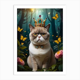 Grumpy Cat In The Forest Art Print