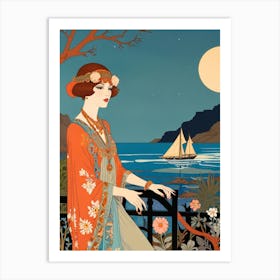 Lady By The Sea Art Print