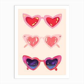 Heart Shaped Sunglasses Print Art Print