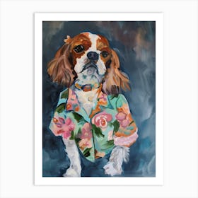 Animal Party: Crumpled Cute Critters with Cocktails and Cigars Hawaiian Dog Art Print