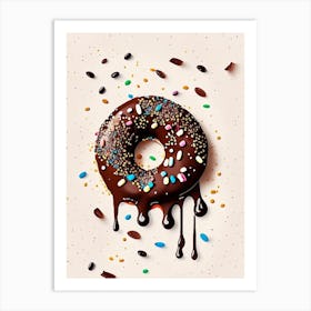 Bite Sized Bagel Pieces Dipped In Melted Chocolate And Sprinkles Marker Art 2 Art Print