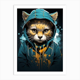 Cat Hoodie Art Print