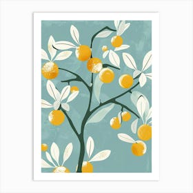 Apple Tree Flat Illustration 3 Art Print