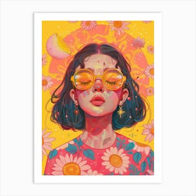 Pop Moon Women Art Print