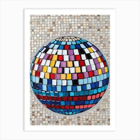 Mosaic Disco Ball 2 Art Print